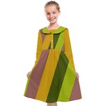 Autumn Harmony Geometric Style Print  Kids  Midi Sailor Dress