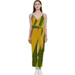 Autumn Harmony Geometric Style Print  V-Neck Camisole Jumpsuit