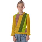 Autumn Harmony Geometric Style Print  Kids  Frill Detail T-Shirt