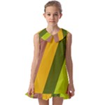 Autumn Harmony Geometric Style Print  Kids  Pilgrim Collar Ruffle Hem Dress