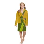 Autumn Harmony Geometric Style Print  Kids  Long Sleeve Velvet Lounge Robe