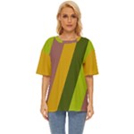 Autumn Harmony Geometric Style Print  Oversized Basic T-Shirt