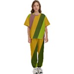 Autumn Harmony Geometric Style Print  Kids  T-Shirt and Pants Sports Set