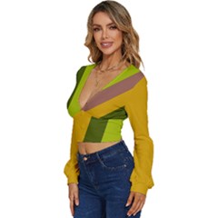 Long Sleeve Deep-V Velour Top 