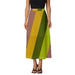 Autumn Harmony Geometric Style Print  Classic Midi Chiffon Skirt