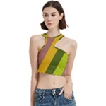 Autumn Harmony Geometric Style Print  Cut Out Top