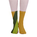 Autumn Harmony Geometric Style Print  Smooth Crew Length Tube Socks