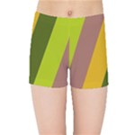 Autmn Stripes Colors Geometric Print Design Kids  Sports Shorts