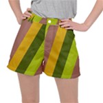 Autmn Stripes Colors Geometric Print Design Women s Ripstop Shorts