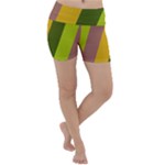 Autmn Stripes Colors Geometric Print Design Lightweight Velour Yoga Shorts