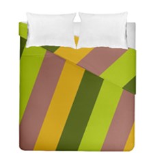 Autmn Stripes Colors Geometric Print Design Duvet Cover Double Side (Full/ Double Size) from ArtsNow.com