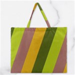 Autmn Stripes Colors Geometric Print Design Zipper Large Tote Bag