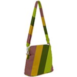 Autmn Stripes Colors Geometric Print Design Zipper Messenger Bag