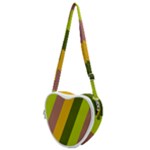 Autmn Stripes Colors Geometric Print Design Heart Shoulder Bag