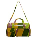 Autmn Stripes Colors Geometric Print Design Sports Gym Duffle Bag with Shoe Compartment