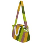 Autmn Stripes Colors Geometric Print Design Rope Handles Shoulder Strap Bag