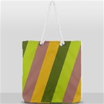 Autmn Stripes Colors Geometric Print Design Full Print Rope Handle Tote (Large)