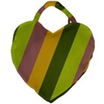 Autmn Stripes Colors Geometric Print Design Giant Heart Shaped Tote