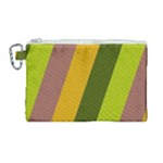 Autmn Stripes Colors Geometric Print Design Canvas Cosmetic Bag (Large)