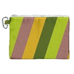 Autmn Stripes Colors Geometric Print Design Canvas Cosmetic Bag (XL)