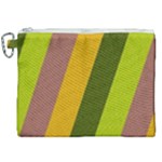 Autmn Stripes Colors Geometric Print Design Canvas Cosmetic Bag (XXL)