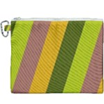 Autmn Stripes Colors Geometric Print Design Canvas Cosmetic Bag (XXXL)