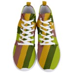 Autmn Stripes Colors Geometric Print Design Men s Lightweight High Top Sneakers