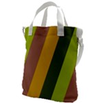 Autmn Stripes Colors Geometric Print Design Canvas Messenger Bag