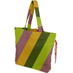 Autmn Stripes Colors Geometric Print Design Drawstring Tote Bag