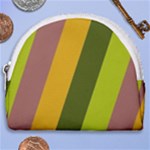 Autmn Stripes Colors Geometric Print Design Horseshoe Style Canvas Pouch