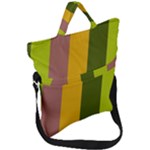 Autmn Stripes Colors Geometric Print Design Fold Over Handle Tote Bag