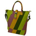 Autmn Stripes Colors Geometric Print Design Buckle Top Tote Bag