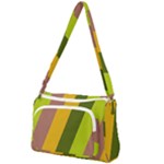 Autmn Stripes Colors Geometric Print Design Front Pocket Crossbody Bag