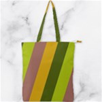 Autmn Stripes Colors Geometric Print Design Double Zip Up Tote Bag