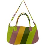 Autmn Stripes Colors Geometric Print Design Removable Strap Handbag