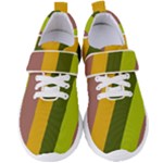 Autmn Stripes Colors Geometric Print Design Women s Velcro Strap Shoes