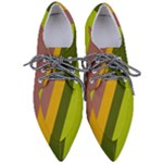 Autmn Stripes Colors Geometric Print Design Pointed Oxford Shoes