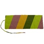 Autmn Stripes Colors Geometric Print Design Roll Up Canvas Pencil Holder (S)