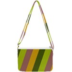 Autmn Stripes Colors Geometric Print Design Double Gusset Crossbody Bag