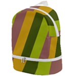 Autmn Stripes Colors Geometric Print Design Zip Bottom Backpack