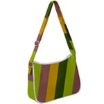 Autmn Stripes Colors Geometric Print Design Zip Up Shoulder Bag