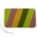 Autmn Stripes Colors Geometric Print Design Pen Storage Case (S)