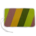 Autmn Stripes Colors Geometric Print Design Pen Storage Case (M)