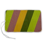 Autmn Stripes Colors Geometric Print Design Pen Storage Case (L)