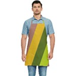 Autmn Stripes Colors Geometric Print Design Kitchen Apron