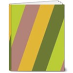 Autmn Stripes Colors Geometric Print Design 8  x 10  Hardcover Notebook