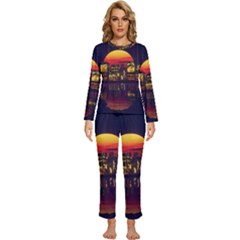 Womens  Long Sleeve Lightweight Pajamas Set 