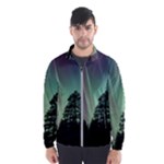 Silhouette Of Aurora Borealis Men s Windbreaker