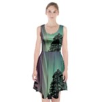 Silhouette Of Aurora Borealis Racerback Midi Dress