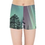 Silhouette Of Aurora Borealis Kids  Sports Shorts